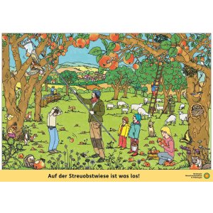 Ausmalbild Streuobstwiese - Eichsfeld coloriert